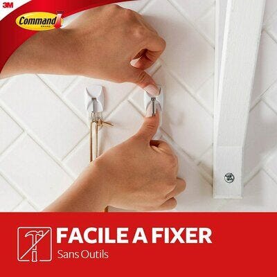 Crochet adhésif standard pointe métal Command 